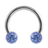 Steel Circular Barbell (CBB) (Horseshoes) with Glitzy Balls 1.2mm