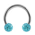 Steel Circular Barbell (CBB) (Horseshoes) with Glitzy Balls 1.2mm