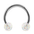 Steel Circular Barbell (CBB) (Horseshoes) with Glitzy Balls 1.2mm