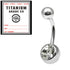 Sterile Titanium Jewelled Belly Bars