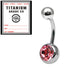 Sterile Titanium Jewelled Belly Bars