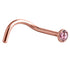 Rose Gold Titanium Jewelled Nose Stud (Rose Gold colour)