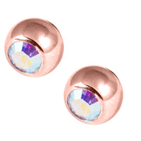 Rose Gold Titanium Jewelled Balls 1.2mm