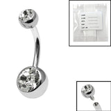 Sterile Titanium Internal Thread Double Jewelled Belly Bar