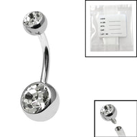 Sterile Titanium Internal Thread Double Jewelled Belly Bar