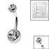 Sterile Titanium Internal Thread Double Jewelled Belly Bar