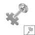 Titanium Internally Threaded Labrets 1.2mm - Steel Jigsaw Piece