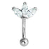 Steel 3 Jewel Marquise Fan Micro Curved Bar 1.2mm
