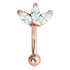 Steel 3 Jewel Marquise Fan Micro Curved Bar 1.2mm