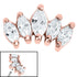 Steel 5 Jewel Marquise Fan for Internal Thread shafts in 1.2mm