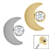 Titanium Crescent Moon and Jewel for Internal Thread shafts in 1.2mm