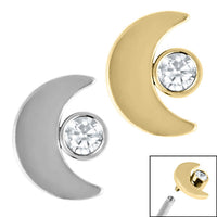 Titanium Crescent Moon and Jewel for Internal Thread shafts in 1.2mm