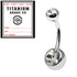 Sterile Titanium Double Jewelled Belly Bars