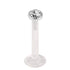 Bioflex Push-fit Labret with Steel Jewelled Disk