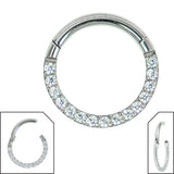 Steel Pave Set Eternity Hinged Clicker Ring