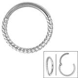 Steel Twisted Rope Hinged Clicker Ring