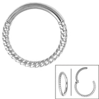 Steel Twisted Rope Hinged Clicker Ring