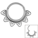Steel Sunburst Hinged Clicker Ring
