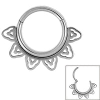 Steel Sunburst Hinged Clicker Ring