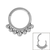 Steel Tribal Asia Ball Hinged Clicker Ring