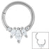 Steel Claw Set Jewelled Marquise Fan Hinged Clicker Ring