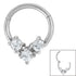 Steel Claw Set Jewelled Triangle Hinged Clicker Ring