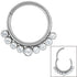 Steel Bezel Set Jewelled Hinged Clicker Ring