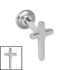 Titanium Internally Threaded Labrets 1.2mm - Steel Cross