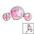 Titanium (Infinity) Bezel Set 3 Opal and Jewels Crescent for Internal Thread shafts in 1.2mm