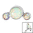 Titanium (Infinity) Bezel Set 3 Opal and Jewels Crescent for Internal Thread shafts in 1.2mm