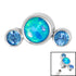 Titanium (Infinity) Bezel Set 3 Opal and Jewels Crescent for Internal Thread shafts in 1.2mm