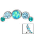 Titanium (Infinity) Bezel Set 5 Opal and Jewels Crescent for Internal Thread shafts in 1.2mm