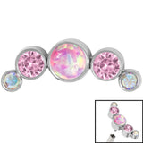 Titanium Internal Infinity Bezel Set 5 Opal and Jewels Crescent Top