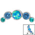 Titanium (Infinity) Bezel Set 5 Opal and Jewels Crescent for Internal Thread shafts in 1.2mm