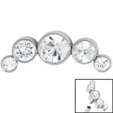 Titanium (Infinity) Bezel Set 5 Jewel Crescent for Internal Thread shafts in 1.2mm