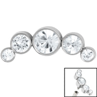 Titanium (Infinity) Bezel Set 5 Jewel Crescent for Internal Thread shafts in 1.2mm
