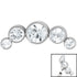 Titanium (Infinity) Bezel Set 5 Jewel Crescent for Internal Thread shafts in 1.2mm