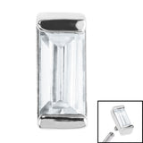 Steel Channel Set Baguette Cut Jewel for Internal Thread shafts in 1.2mm