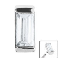 Steel Channel Set Baguette Cut Jewel for Internal Thread shafts in 1.2mm