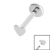 Titanium Internally Threaded Labrets 1.2mm - Steel Heart