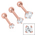 Steel Triple Piercing - Claw Set Jewelled Micro Bars 1.2mm