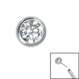Titanium Threadless (Bend/Push fit) Bezel Set Jewelled Balls