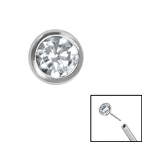 Titanium Threadless (Bend/Push fit) Bezel Set Jewelled Balls