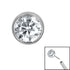 Titanium Threadless (Bend/Push fit) Bezel Set Jewelled Balls