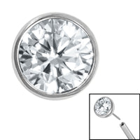 Titanium Threadless (Bend/Push fit) Bezel Set Jewelled Balls