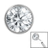 Titanium Threadless (Bend/Push fit) Bezel Set Jewelled Balls