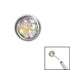 Titanium Threadless (Bend/Push fit) Bezel Set Jewelled Balls
