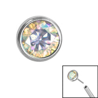 Titanium Threadless (Bend/Push fit) Bezel Set Jewelled Balls