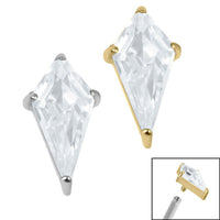 Titanium Claw Set Jewelled Kite Shape for Internal Thread shafts in 1.2mm