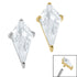 Titanium Claw Set Jewelled Kite Shape for Internal Thread shafts in 1.2mm